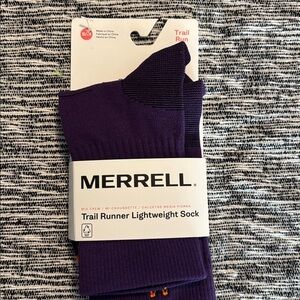 Merrell Unisex Thermal Trail Running Crew Sock Purple Galaxy Medium S/M